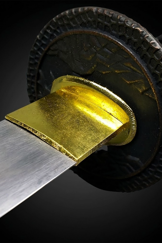 Gold habaki on katana sword- Guild Arms.