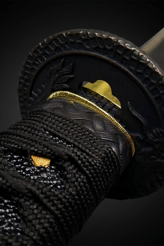 Close-up of a katana hilt- Guild Arms.
