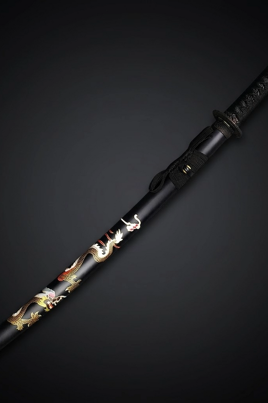 Black katana with dragon scabbard- Guild Arms.