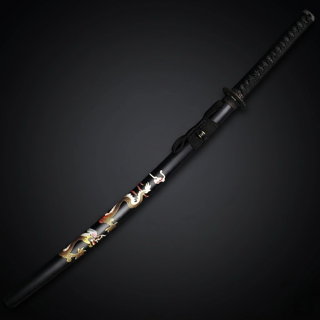Black katana with dragon scabbard- Guild Arms.
