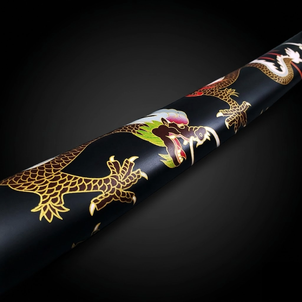 A Japanese dragon katana scabbard- Guild Arms.