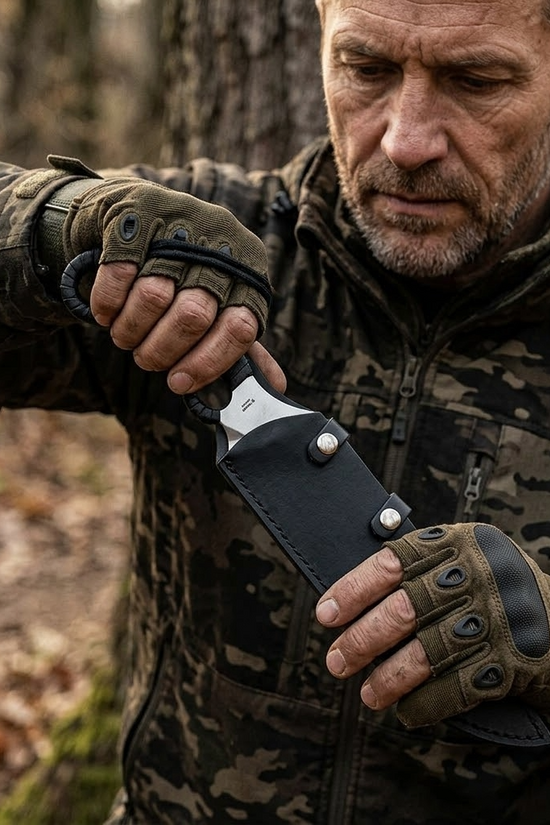 Large Hunting Knife with Durable Sheath
