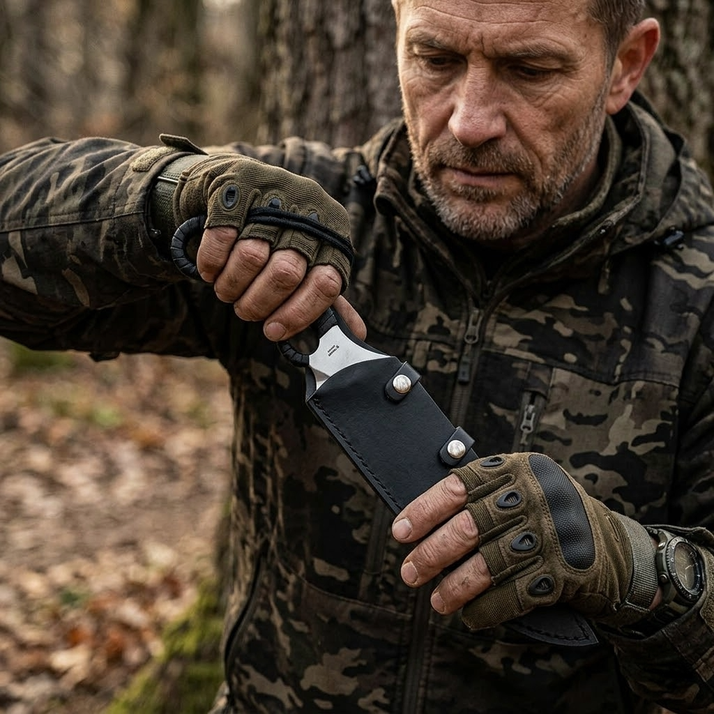 Large Hunting Knife with Durable Sheath