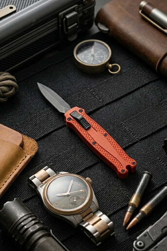 California Legal Red Mini OTF Knife - 2" 440 Blade | BOA159BD