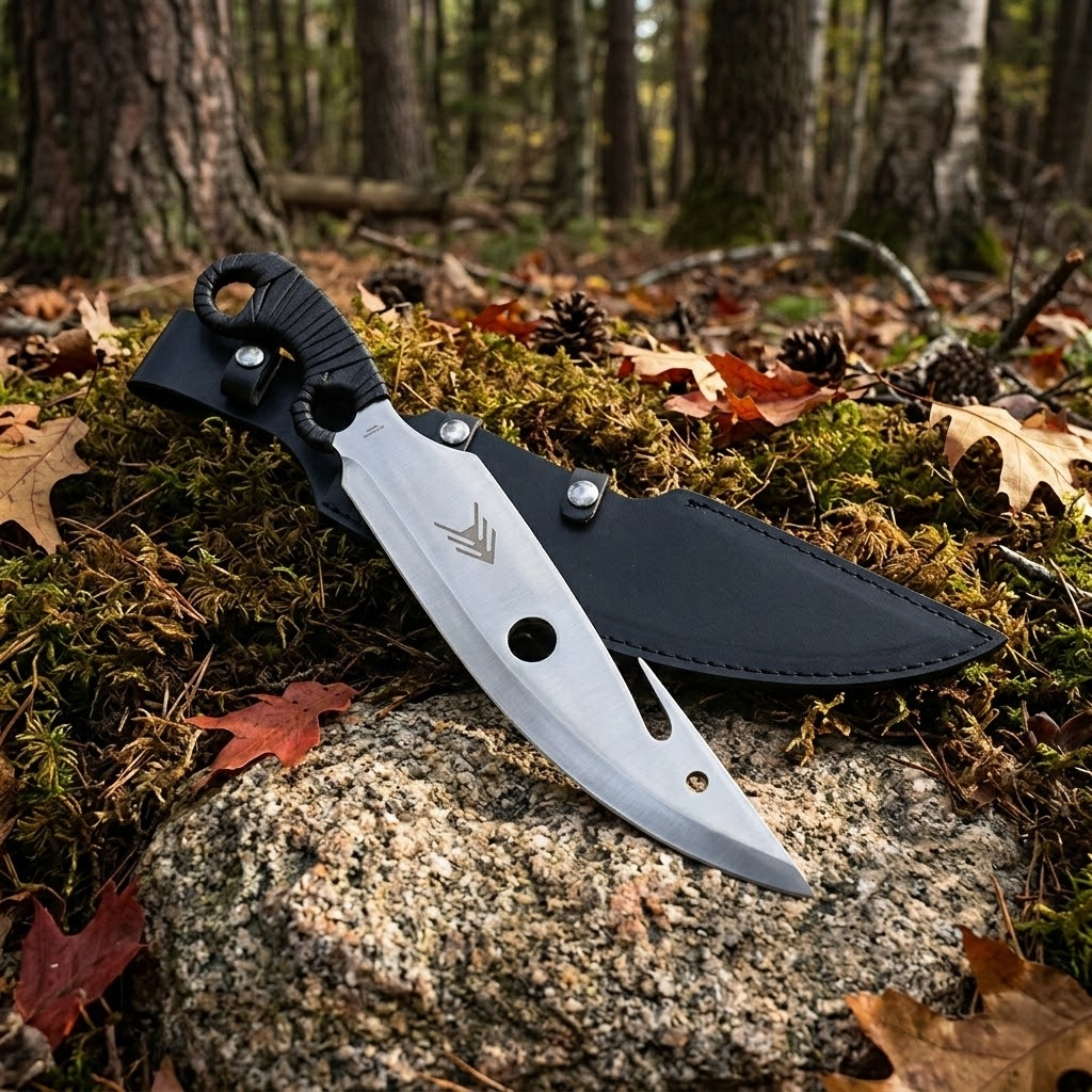 Large Hunting Knife with Durable Sheath