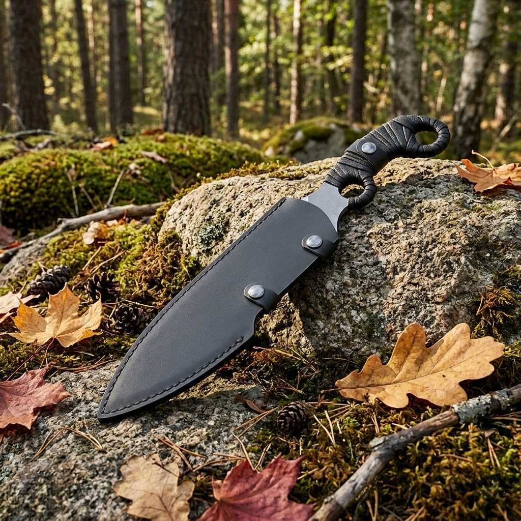 Large Hunting Knife with Durable Sheath