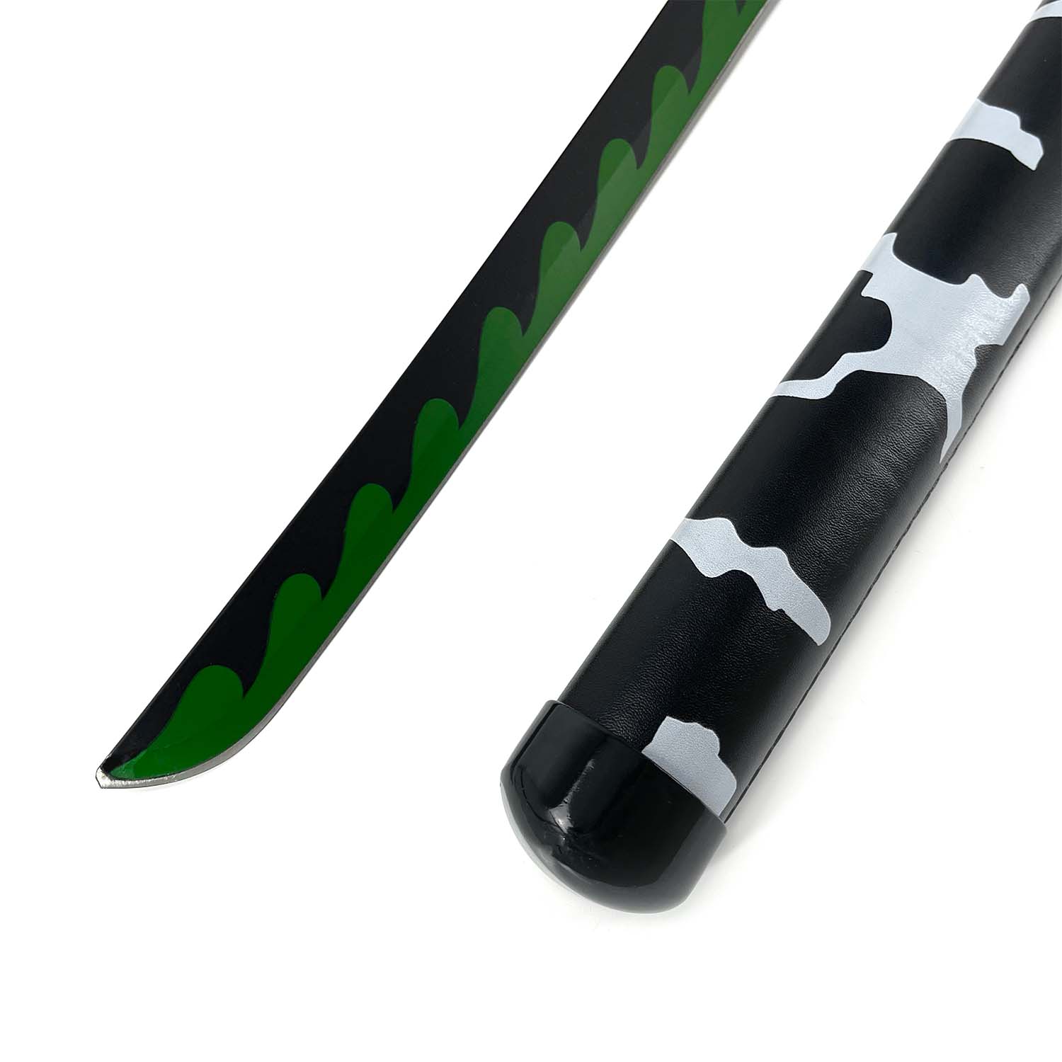 Guild Arms Japanese Anime Demon Katana Sword with a unique green and black design