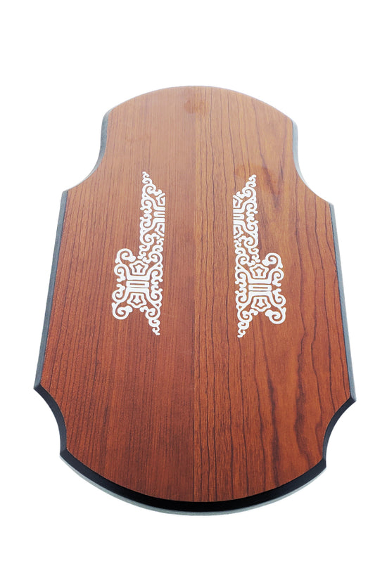 King Solomon Decorative Medieval Sword with ornate details on a polished wooden plaque display