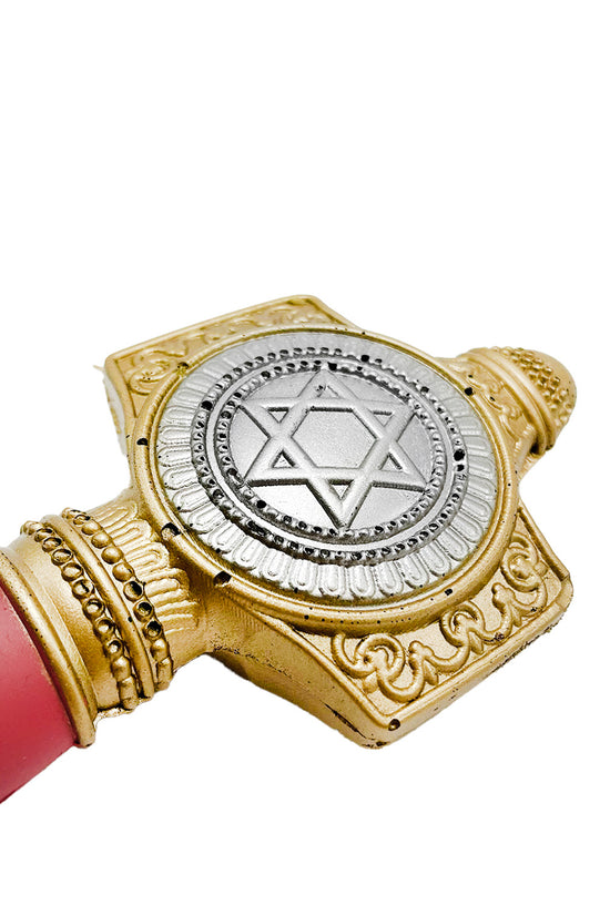 King Solomon Star Red Foam Medieval Sword with detailed golden hilt and star emblem