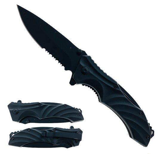 Falcon 8" Overall Spring Assisted Knife All Black