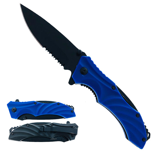 Falcon 8" Overall Spring Assisted Knife Blue