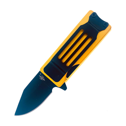 4 1/2" Gold Spring Assisted Lighter Knife