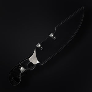 Guild Arms Large Hunting Knife with a sleek black blade and ergonomic handle design