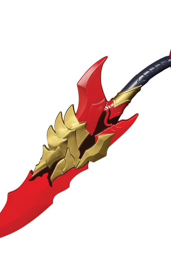 Leveling Anime Wrath Fantasy Foam Dagger in striking red and gold with detailed design for cosplay enthusiasts