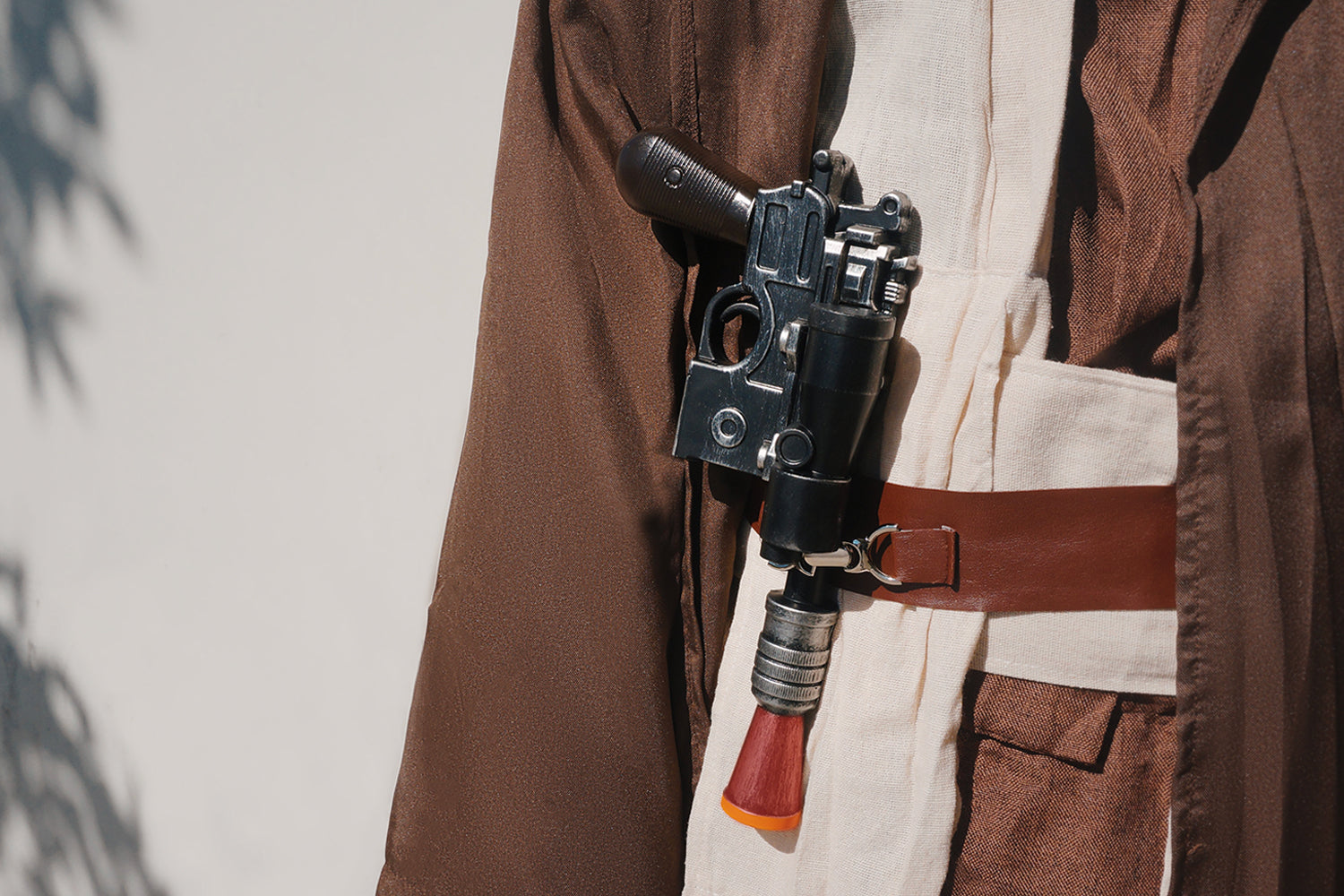 Guild Arms Luke Foam Sci-Fi Decorative Pistol in a Brown Belt Holster for Collectors and Cosplay