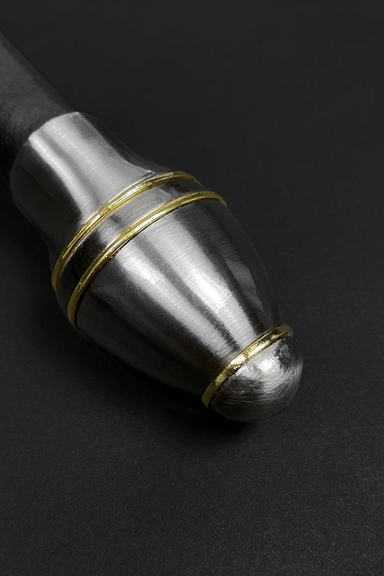 Close-up of a medieval knight one hand sword for sale by Guild Arms featuring decorative detailing on the hilt