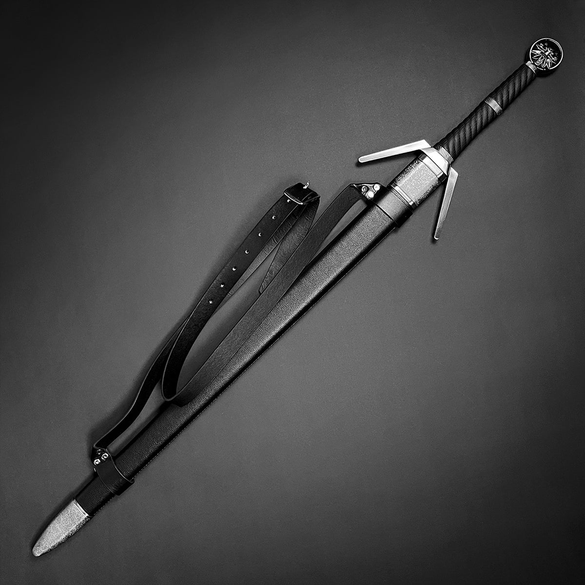 Guild Arms medieval sword for sale with a detailed hilt and scabbard for collectors and enthusiasts