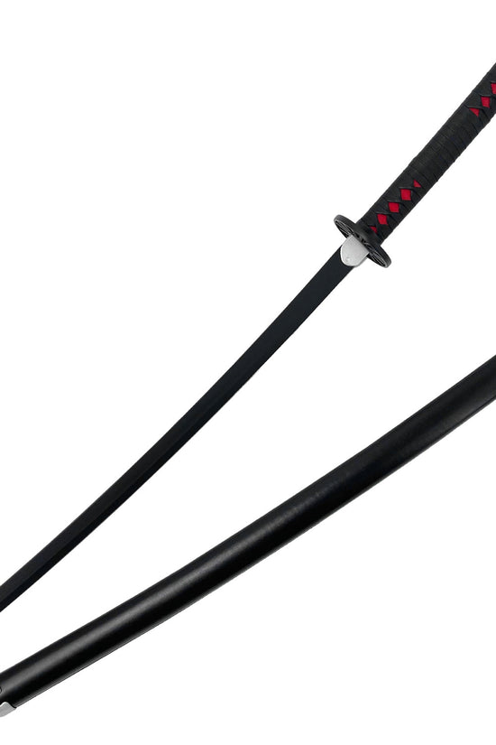 Guild Arms Metal Anime Demon Sword with Black Blade and Red Accents on Handle