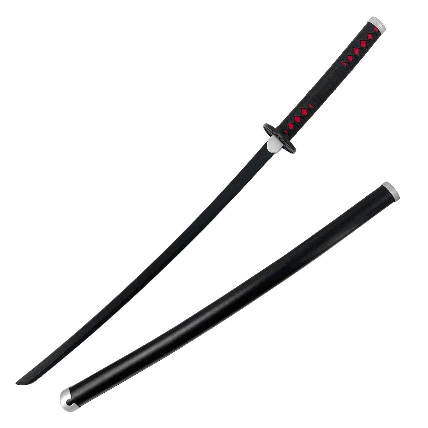 Guild Arms Metal Anime Demon Sword with Black Blade and Red Accents on Handle