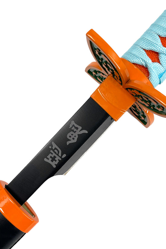 Guild Arms Metal Anime Demon Sword with intricate hilt and blue wrapping for collectors and enthusiasts