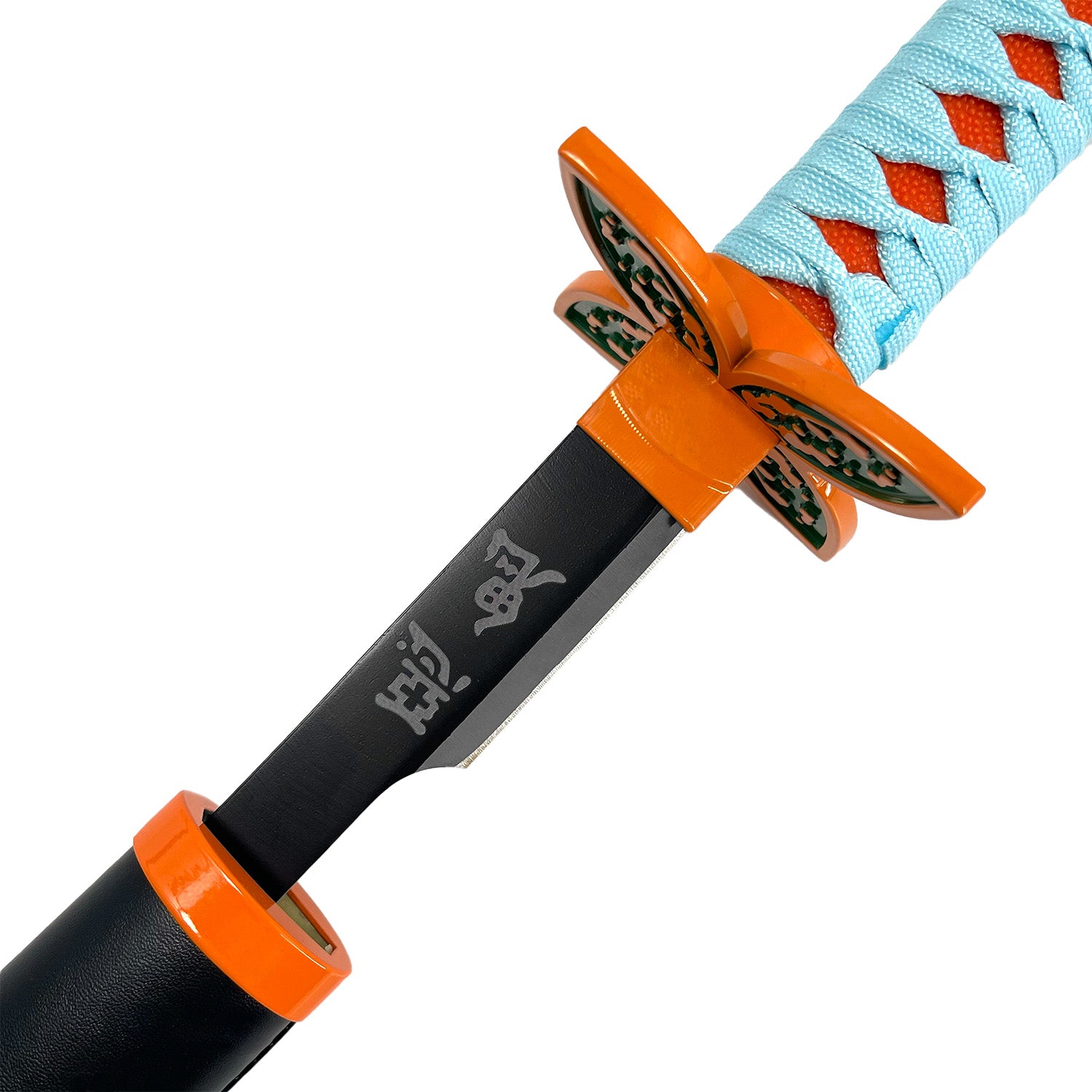 Guild Arms Metal Anime Demon Sword with intricate hilt and blue wrapping for collectors and enthusiasts