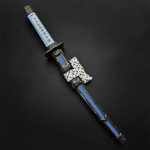 Guild Arms Mini Katana Letter Opener with detailed blue blade and decorative hilt