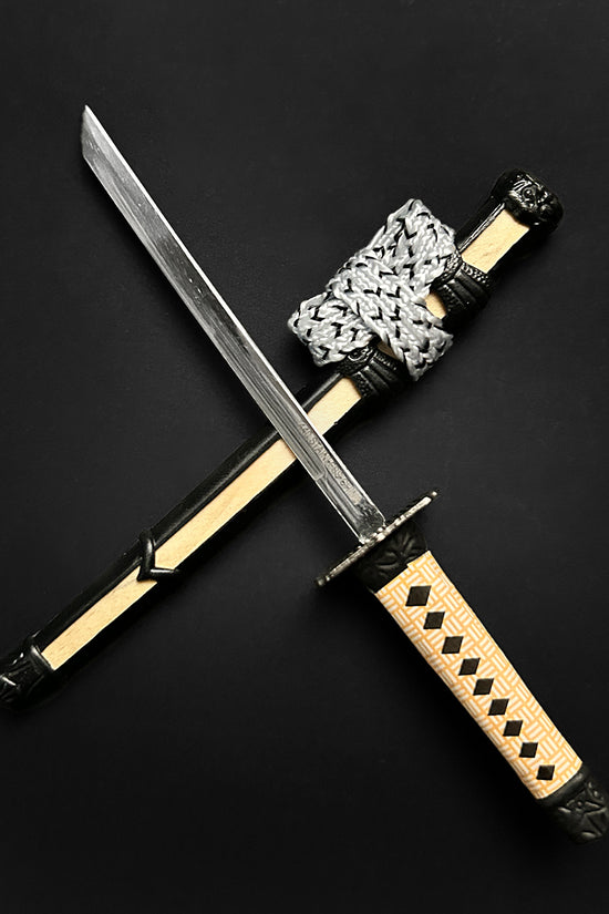 Mini Katana Samurai Sword Letter Opener with Detailed Handle and Sharp Blade Design
