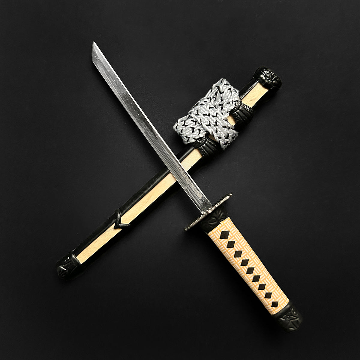 Mini Katana Samurai Sword Letter Opener with Detailed Handle and Sharp Blade Design