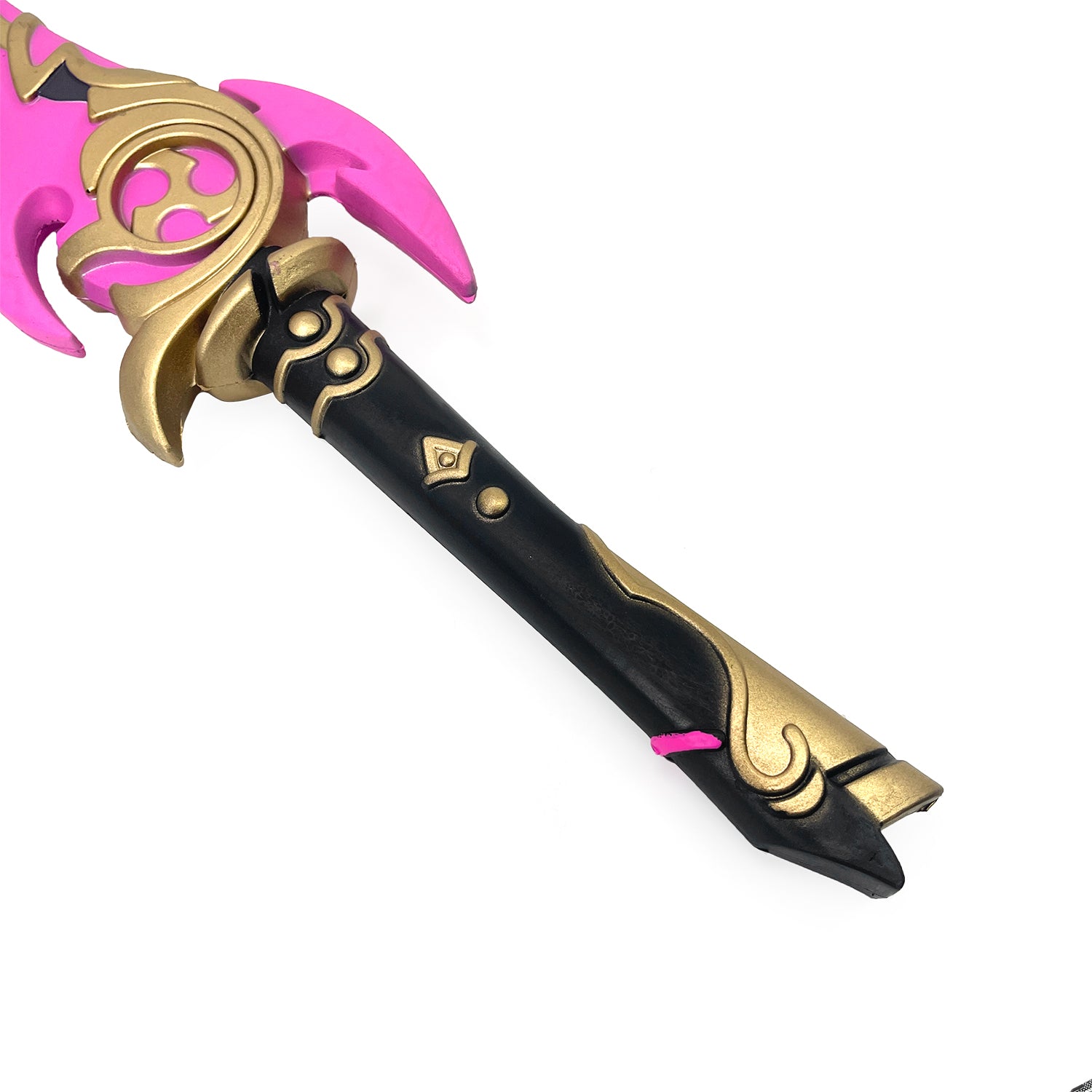 Guild Arms Mistsplitter Impact Foam Sword featuring a pink and black design for cosplay and play