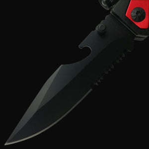 Guild Arms multi-tool folding knife for survival with serrated edge and bottle opener feature