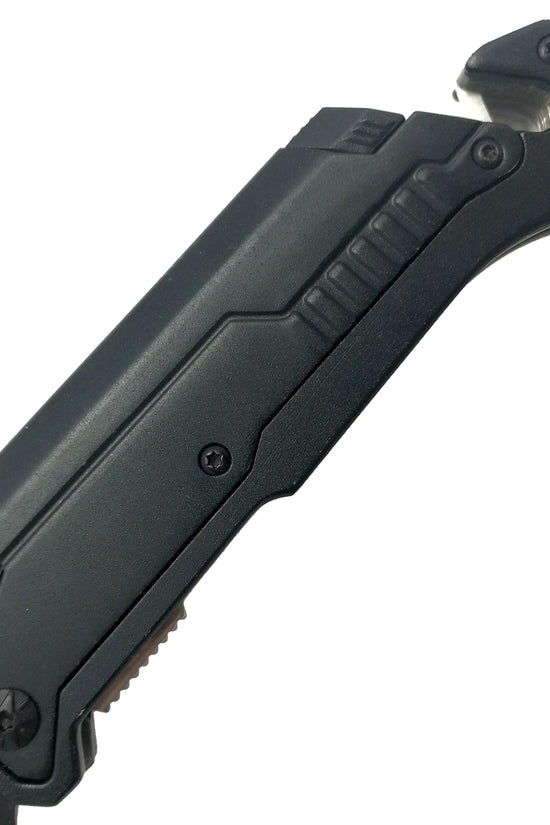 Guild Arms multi tool pocket knife for emergency EDC folding knife with flashlight in black