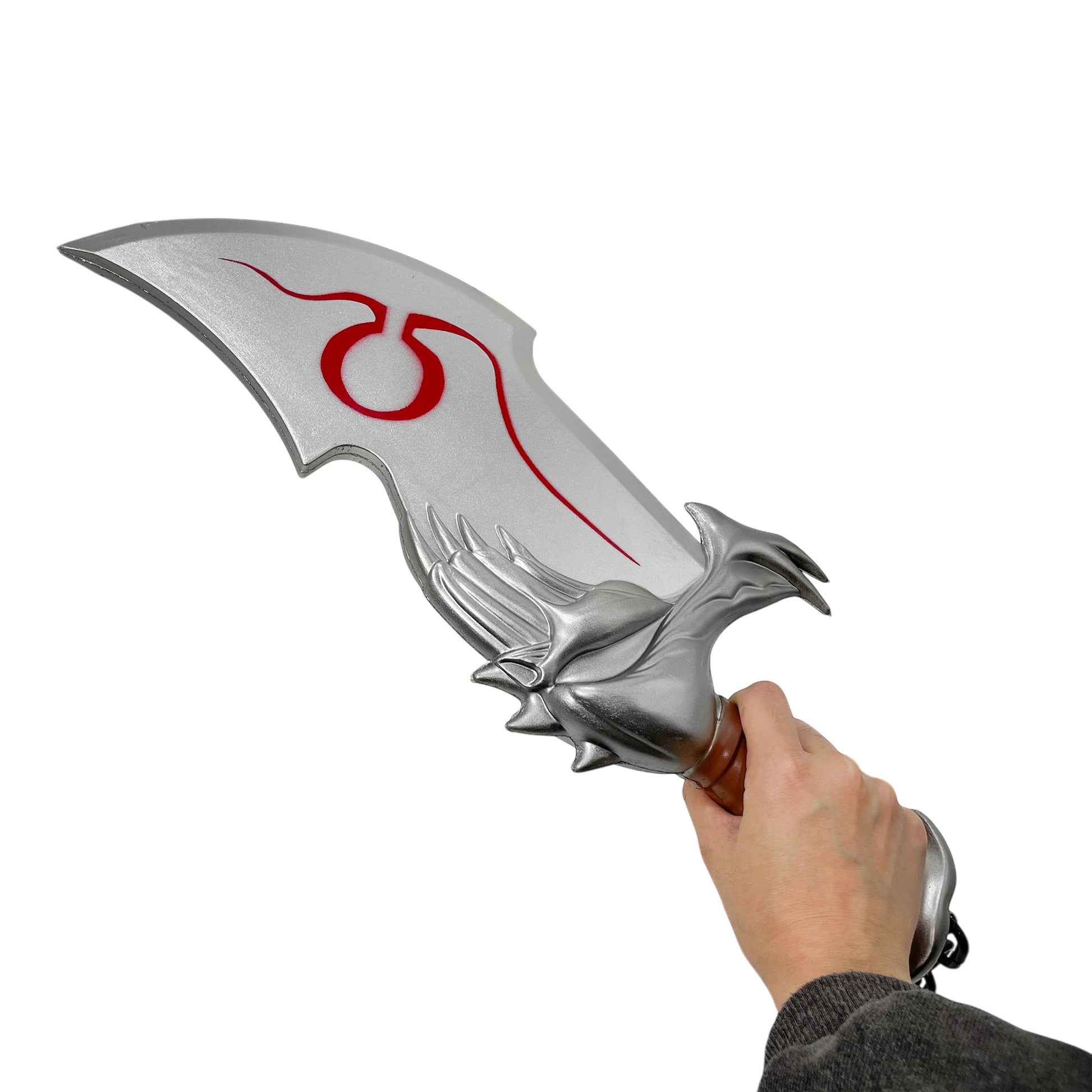 Guild Arms Mythical War Foam Cosplay Dagger from Video Game held in hand with intricate design