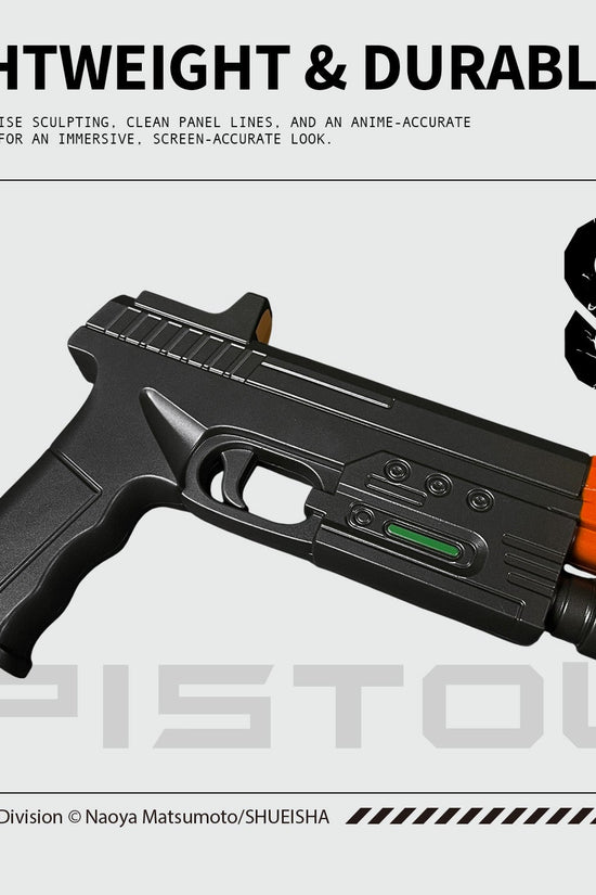 Officially Licensed Kaiju No. 8 Defense Force Kafka's Foam Pistol is lightweight and durable with precise sculpting