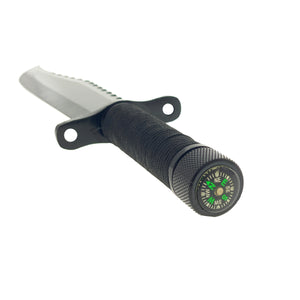 Outlander Survival Hunting Knife with Compass and Firestarter for outdoor adventures