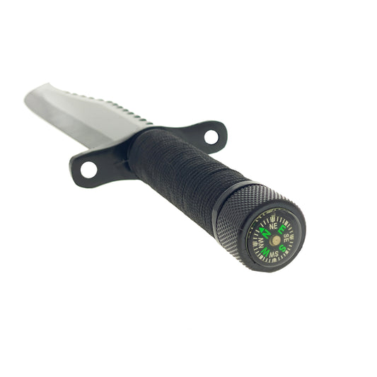 Outlander Survival Hunting Knife with Compass and Firestarter for outdoor adventures