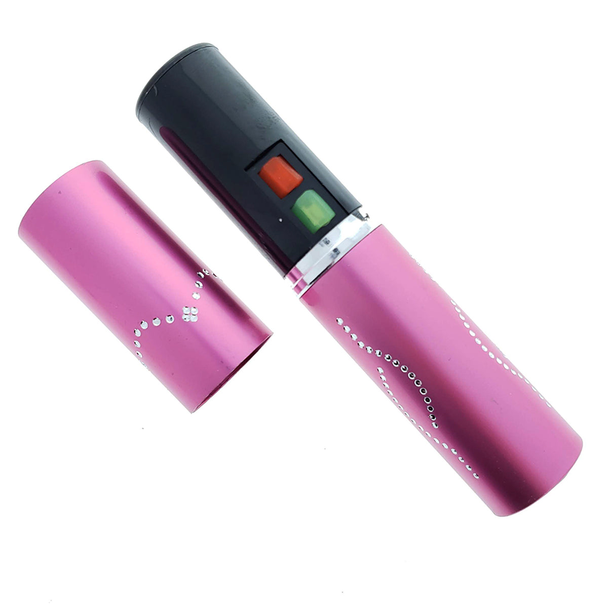 Guild Arms Pink Rechargeable compact stun gun with rhinestone accents for personal safety.