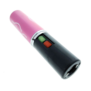 Pink Rechargeable compact stun gun with easy-to-use controls for personal safety and self-defense.