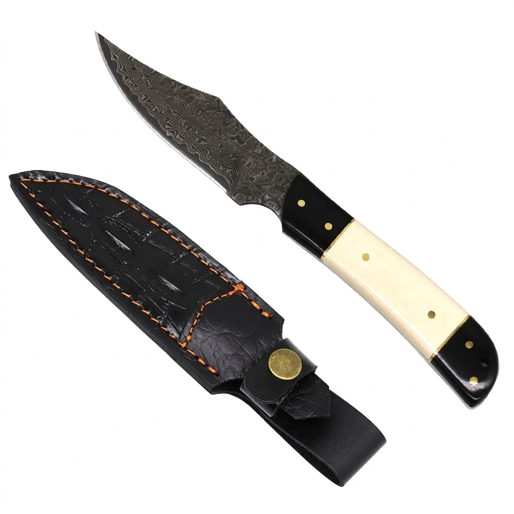 Rocky Mountain Damascus Hunting Knife - Micarta Handle