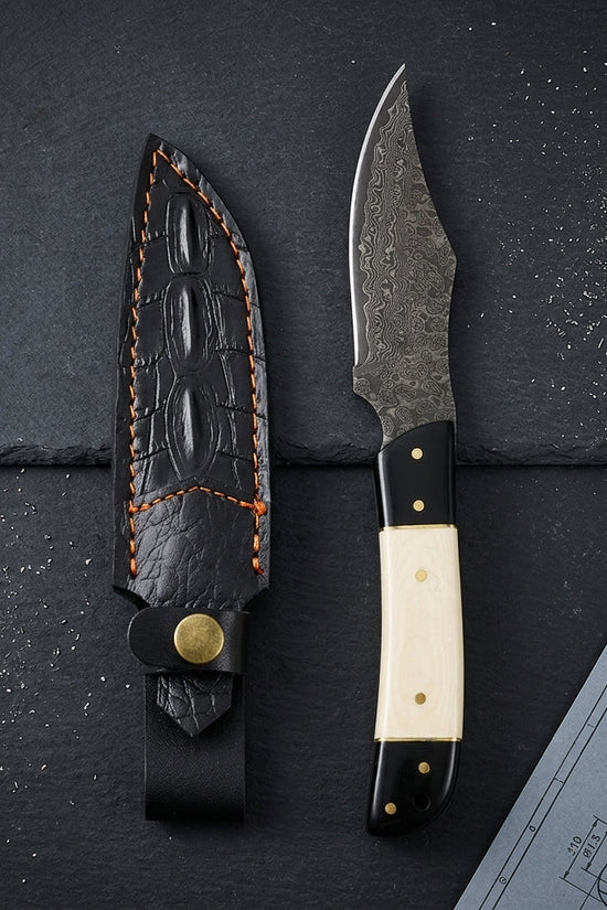 Rocky Mountain Damascus Hunting Knife - Micarta Handle