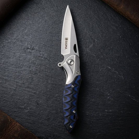 Sigma Curved Ball Bearing Pocket Knife - Inlaid Micarta