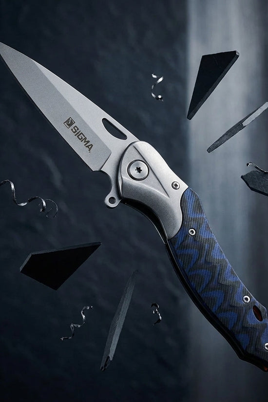Sigma Curved Ball Bearing Pocket Knife - Inlaid Micarta