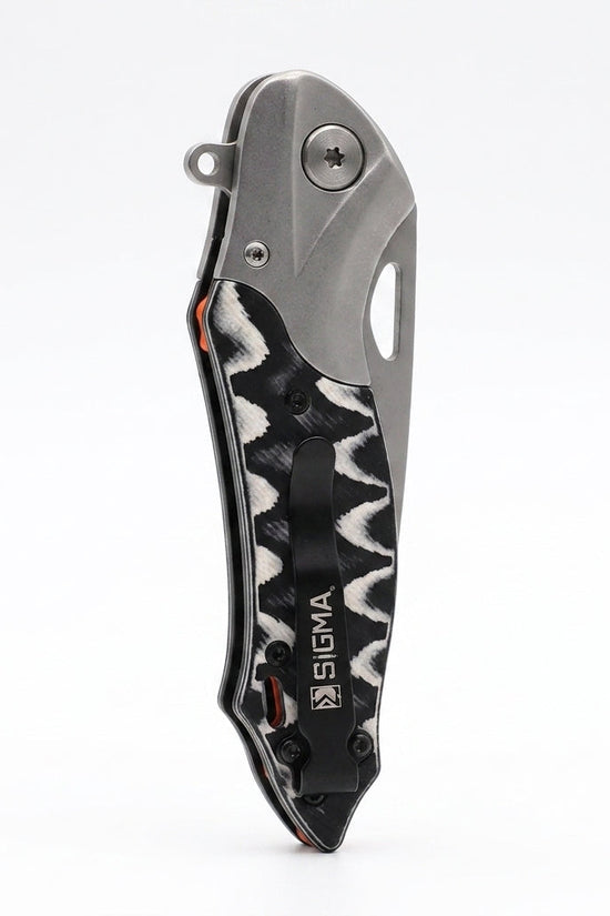 Sigma Curved Ball Bearing Pocket Knife - Inlaid Micarta