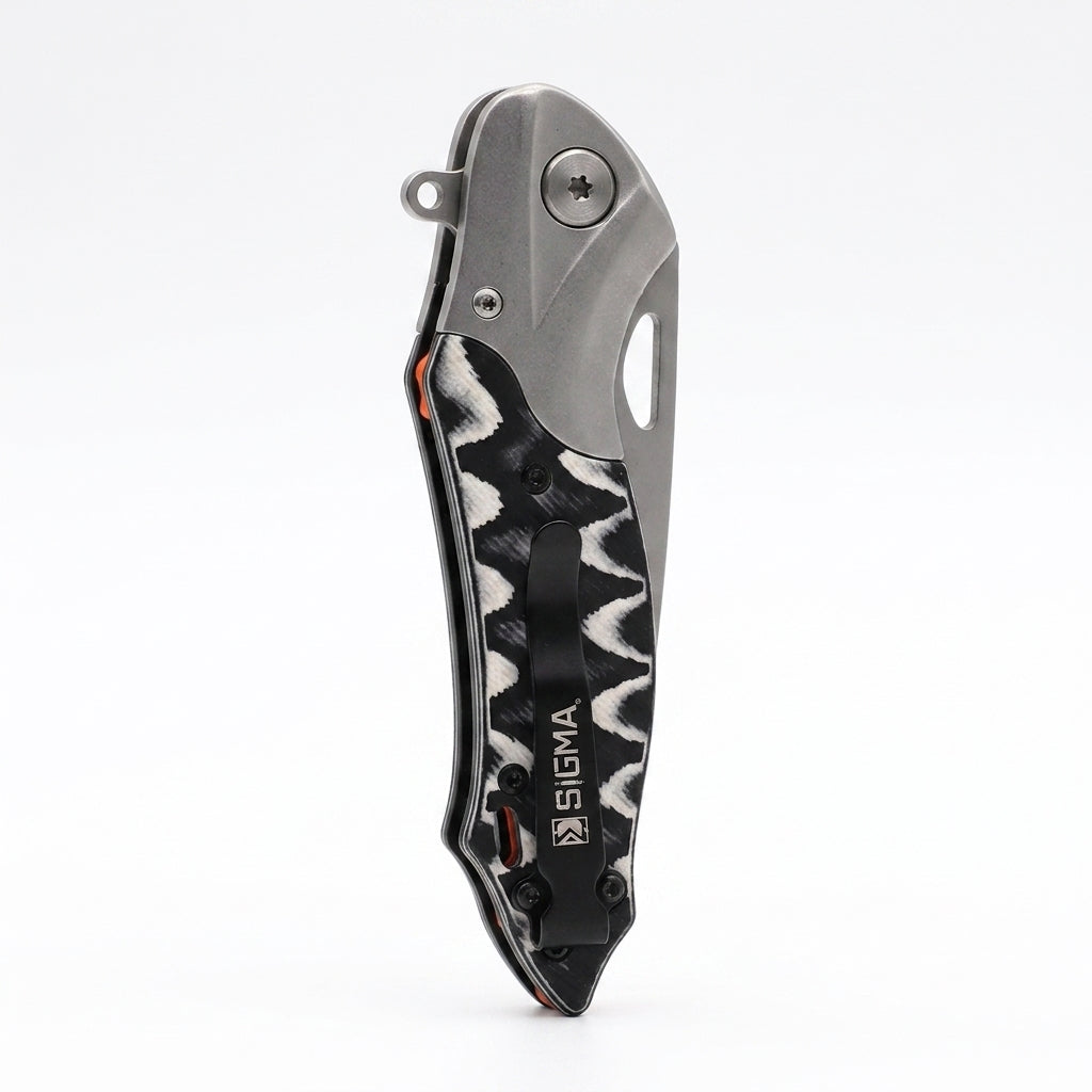 Sigma Curved Ball Bearing Pocket Knife - Inlaid Micarta