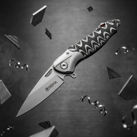 Sigma Curved Ball Bearing Pocket Knife - Inlaid Micarta