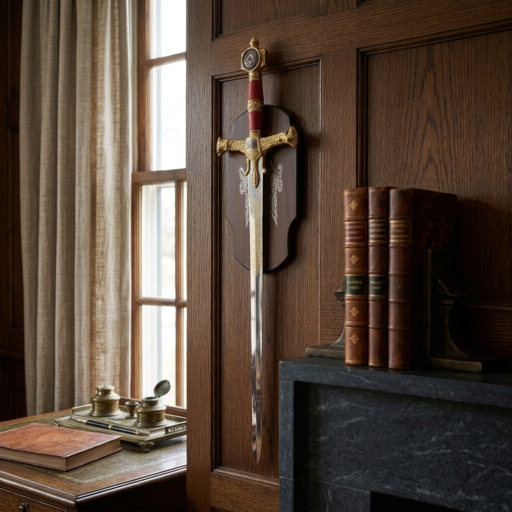 Decorative Red King Solomon Medieval Sword