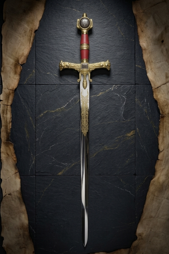 Decorative Red King Solomon Medieval Sword
