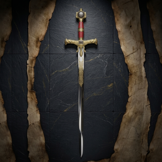 Decorative Red King Solomon Medieval Sword