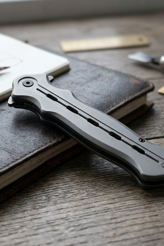 Sigma Ball Bearing Folding Knife -3 3/4" Blade / 4 3/4" Handle / Ball Bearing System / Gray
