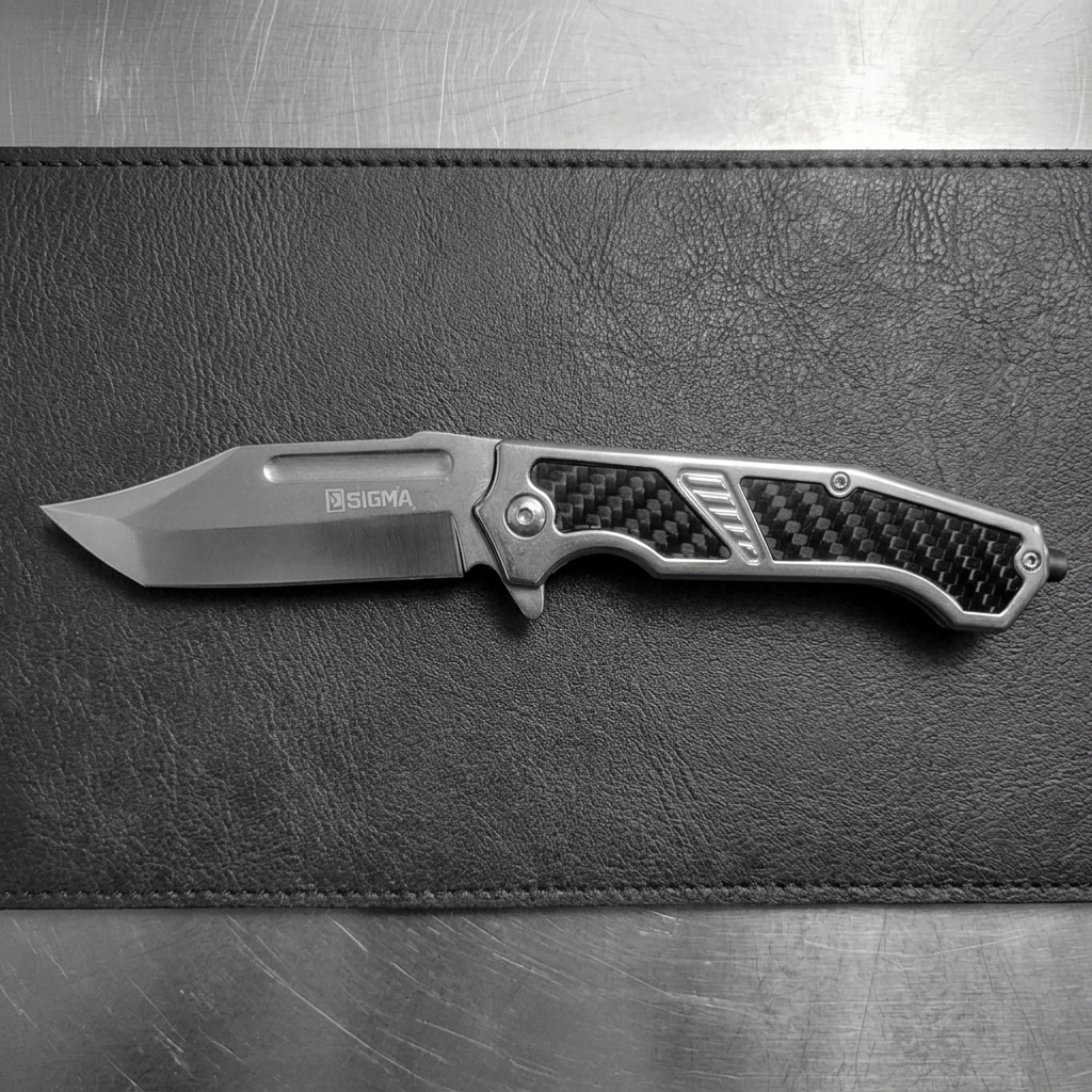 Sigma Ball Bearing Flipper Knife with Carbon-Fiber Inlay