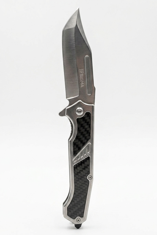 Sigma Ball Bearing Flipper Knife with Carbon-Fiber Inlay